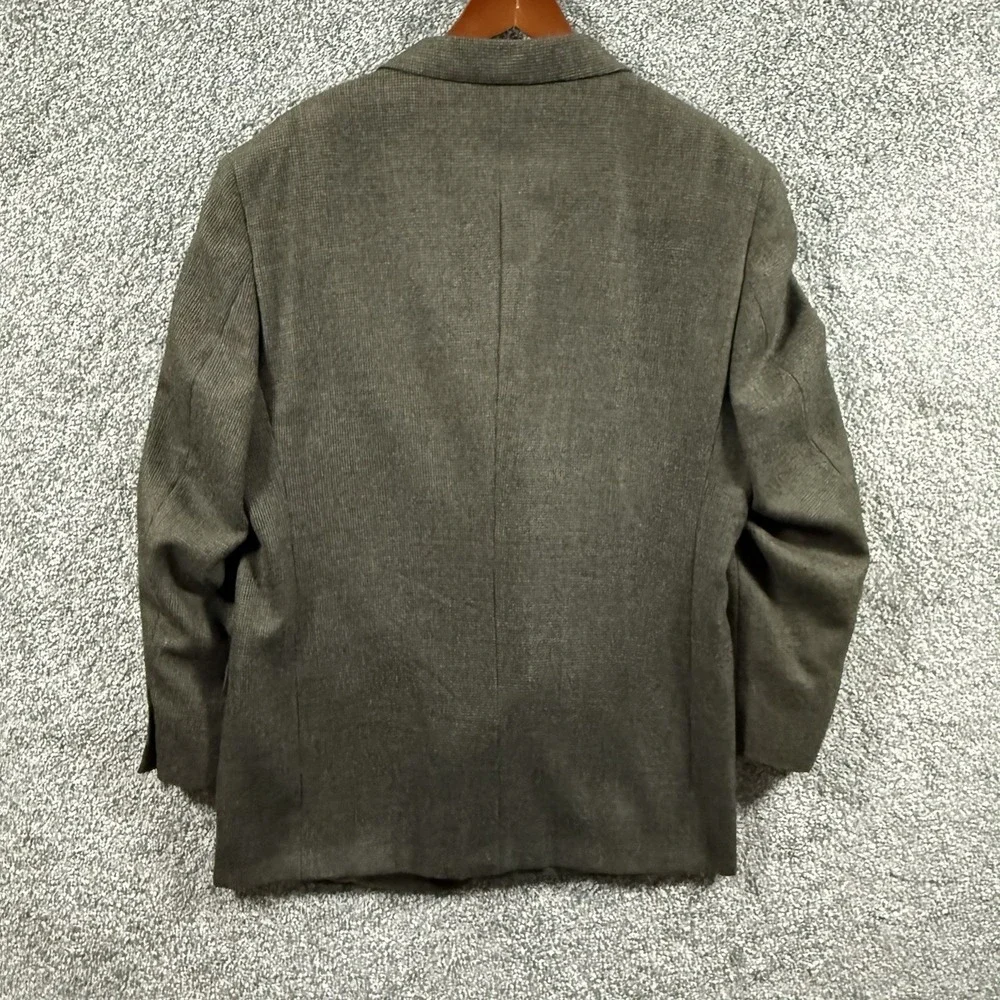 Jos A Bank 44R 100% Wool Sport‎ Coat Olive Brown Textured Blazer Men